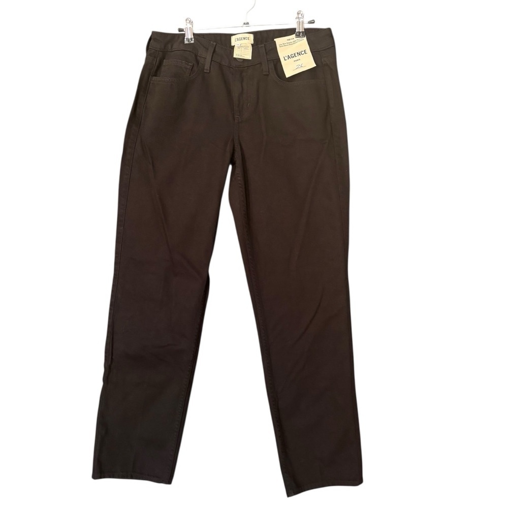 L'AGENCE Nevia Dark Brown Pants - Picture 2 of 11